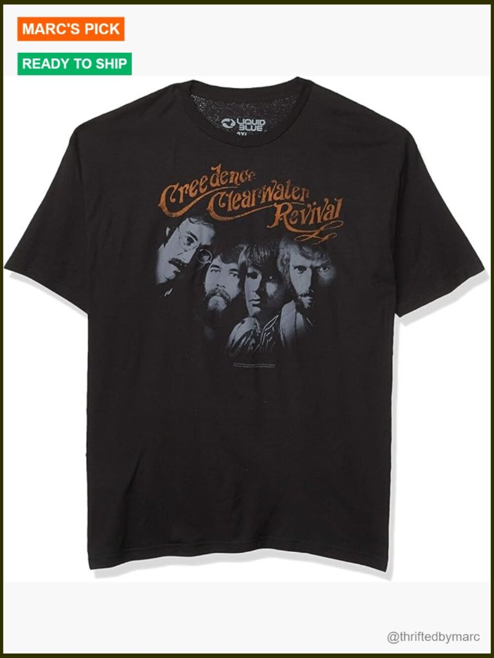 Creedence Clearwater Revival Graphic Tee, Short Sleeve, Cotton, Regular Fit